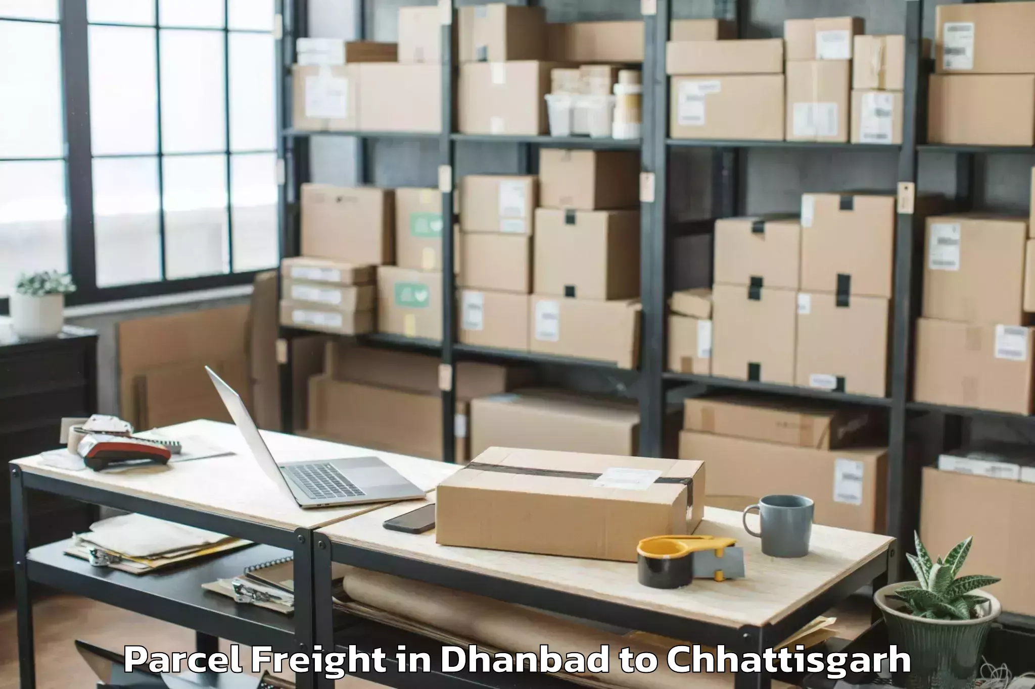 Top Dhanbad to Mainpat Parcel Freight Available